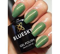 Bluesky Gel Polish Autumn Winter 2020 CITY VIBES EXCLUSIVE GREEN GOLD SHIMMER AW2004 MILAN-NIAL UV/LED NAIL SOAK OFF