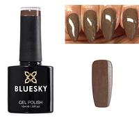 Bluesky GEL POLISH BROWN KHAKI/FINE GOLD GLITTER WALNUT CAKE CS52 Nail UV LED Soak Off 10ml