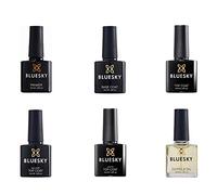 BLUESKY Gel Polish, Essentials Top And Base Set, Top Coat, Base Coat, Primer, No Wipe, Matte, Cuticle Oil (Requires Curing Under Uv/Led Lamp), 10 ml