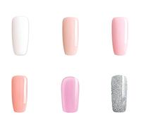 BLUESKY Gel Polish, French Manicure Set, Pink, White, Silver, Nude, Glitter (Requires Curing Under Uv/Led Lamp), 10 ml