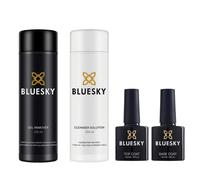 Bluesky Gel Polish Top and Base Coat 10ml plus Acetone Remover 250ml and Cleanser 250ml. Nail Polish Removal, Prep and Wipe