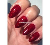 Bluesky GLITTER Nail Gel Polish UV LED Soak Off 10ml, Choose Your Christmas Glitter (FLAME, BRIGHT RED)