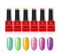 Bluesky Glitter Neon Gel Polish Mini Collection, 6 x 5ml | Six electric shades packed with sparkle, in small bottles so you can wear the whole set rather than commit to one.