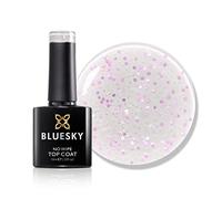 Bluesky Glitter No Wipe Top Coat 10ml, Birthday Sprinkles - GTC07, Pink | Scatters candy-bright specks across the nail for a celebration finish that stays chip free for two to three weeks.