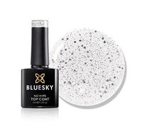 Bluesky Glitter No Wipe Top Coat 10ml, Invitation Only - GTC05, Silver | Fine platinum sparkle that turns an everyday colour into evening nails and cures with no sticky layer to cleanse.