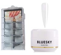 Bluesky Gum Gel 35g UV LED Soak Off, Choose Colour, A Revolutionary Product For Nail Extensions, Create Extension, Sculpt and Enchance Nails+Free File+Wipes+100 Bluesky Dual Nail Extensions (CLEAR)