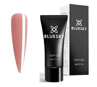 BLUESKY GUM GEL PINK UV/LED SOAK OFF BUILDER GEL NAIL POLISH 60ml, CREATE EXTENSIONS, SCULPT AND ENHANCE NAILS + NAIL FILE + 2 SHINE WIPES+10 NAIL EXTENSIONS