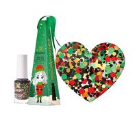 Bluesky Kids Peel-Off Nail Polish Bauble 5ml, Mischievous Elf, Green | Bright emerald shot with multicoloured glitter. Odour-free and non-toxic, so it can be worn at the kitchen table.