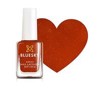 Bluesky Kids Peel Off Nail Varnish 5ml, Firelight, Orange Glitter | A warm tone twinkling with gold, lovely for autumn and Halloween. Water based, so there is no strong smell indoors.