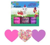 Bluesky Kids Peel Off Nail Varnish Set 3 x 5ml, Party Time, Stickers | Pink, purple and confetti glitter in one gift box. Water based throughout, and every shade lifts off in warm water.