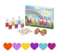 Bluesky Kids Peel Off Nail Varnish Set, 6 Colours, Hair Bow, Stickers