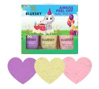 Bluesky Kids Peel Off Varnish Set 3 x 5ml, Speckled Eggs, Stickers | Pink, purple and yellow for Easter, boxed with nail art to match. Water based and free from harsh chemicals.