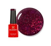 Bluesky Mini Gel Nail Polish 5ml, Ruby Ritz - 80545, Red Glitter | Jewel-toned sparkle in a small bottle, ideal for accent fingers or tips. Holds its shine for 21 days, then soaks off.
