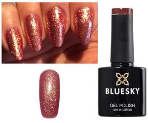 Bluesky Nail Gel Polish Bronze Rose Gold Fine Glitter Crystal Sienna SJ17 UV LED Soak Off (Requires Drying under UV/LED Soak Off)