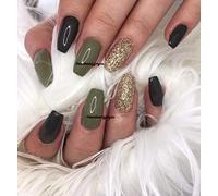 Bluesky Nail Gel Polish Christmas Autumn Winter Sparkle 3 gel combo, Khaki Green, Gold, 3 x 10ml UV LED Soak (Requires Drying under LED/UV Lamp)