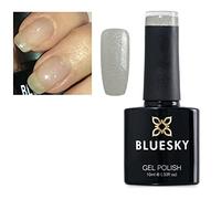 Bluesky Nail Gel Polish Clear with a Fine White Glitter Sparkle Glimmer A38 UV LED Soak Off 10ml