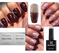 Bluesky Nail Gel Polish Colour Change Chocolate Brown to Creamy White Glitter Chameleon TC22 UV LED Soak Off (Requires Drying under LED/UV Lamp)