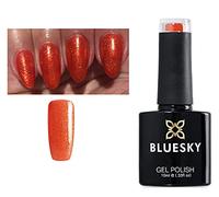 Bluesky Nail Gel Polish Orange Rust Gold Fine Crystal Flame Glitter SJ19 UV LED Soak Off 10ml