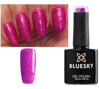 Bluesky Nail Gel Polish Pink Cerise Glitter Butterfly Queen Garden Muse 80602 UV LED Soak Off 10ml