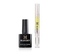 Bluesky Nail Primer For Gel Nails, Acid Free Gel Nail Prep Bonder Plus Cuticle Oil Pen for Nourished Nails