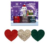 Bluesky Nail Varnish Set - Christmas Glitters Collection. Green, Gold, Red. Easy Peel-off, Non-Toxic, Water- based, Odour-free Nail Polish for Kids, Gift Set, 3 x 5ml with Stickers