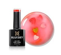 Bluesky Neon Heart No Wipe Top Coat 10ml, Neon Heart Glitter Gel Nail Polish for 21 Day Manicure, Professional, Salon & Home Use, Requires Curing Under LED UV Nail Lamp