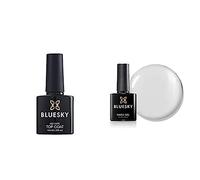 Bluesky NO WIPE TOP COAT and Builder Gel and Strengthener Gel for Hard, Strong Nails, Extensions and Growth, Clear, 10 ml (Requires Curing Under LED or UV Lamp)