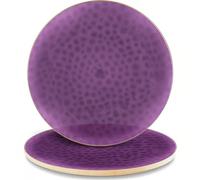Bluesky Stunning Purple Chargers Hammered Gold Rim Plates - 13" (Pack of 4) - Premium Quality - Perfect for Luxurious Table Setting