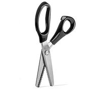 BlueSnail Stainless Steel Pinking Shears Comfort Grip Handled Professional Fabric Crafts Dressmaking Zig Zag Cut Scissors Sewing Scissors(9", Serrated, Black)