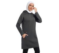 BlueSnow Muslim Women's Hooded Sweatshirt Modest Long Sleeve Athletic Top Loose Fit Fall Spring Workout Sportswear(M,Y6)