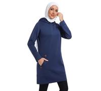 BlueSnow Muslim Women's Hooded Sweatshirt Modest Long Sleeve Athletic Top Loose Fit Fall Spring Workout Sportswear(XL,Y8)