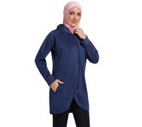 BlueSnow Muslim Women's Hooded Sweatshirt Modest Long Sleeve Athletic Top Loose Fit Fall Spring Workout Sportswear(L,Y3)
