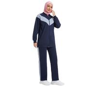 BlueSnow Muslimah Modest Workout Sets for Women Long Sleeve Tops & Pants 2 Piece Outfit Gym Running Sports Wear(S,Y8)