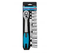 Blue Spot 01500 Ratchet & Socket Set 10-24mm 12 Piece Set 1/2D