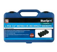 BlueSpot 01528 4Pcs 1/2" Metric Cr-Mo Impact Sockets 30 - 36mm