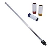 BlueSpot 1/2" Drive Breaker Bar 30” Long + 3pc Alloy Wheel Nut Metric Sockets 17 19 21