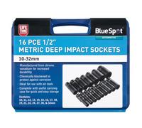 Blue Spot Tools 01550 1/2" Drive Metric Deep Impact Socket Set 16pc (10-32mm)