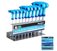 BlueSpot 10 PCs Metric T Handle Hex Key Set (2-10mm) Long Metric Ball Point
