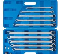 BlueSpot 10 Piece 8 - 19mm Extra Long Ratchet Ring Spanner and Adaptor Set
