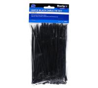 Bluespot 100 Pce 3.6mm X 150mm Black Cable Ties - blue spot cable ties 100 pack 36 x 150mm black 40055 white 40050 electrical