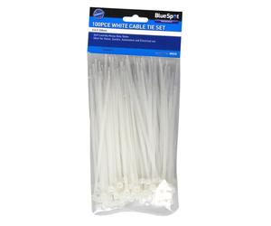 Bluespot 100 Pce 3.6mm X 150mm White Cable Ties - Blue Spot Pack 36 Black 40055 - blue spot 100 pack cable ties 36 x 150mm black 40055 white 40050