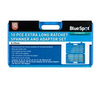 Blue Spot Tools 04307 10 Piece Professional Extra Long Metric Ratchet Spanner and Adaptor Set (8-19mm)
