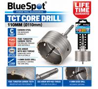 BlueSpot 110mm TCT Core Drill Bit SDS Concrete Masonry YG8C Carbide Holesaw M22