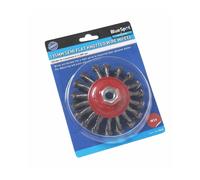 Bluespot 115mm (4.5") M14 Semi-flat Twist Knot Wire Wheel Brush - 45 m14 wire wheel 4pc circlip plier set wallet bluespot 19676 inch semi flat