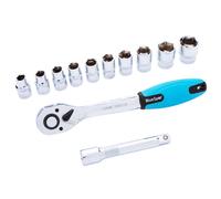 Blue Spot 01500 Ratchet & Socket Set 10-24mm 12 Piece Set 1/2D