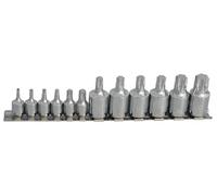 Bluespot 12pc Male Torx Bit Star Socket Set With Rail 1/4" 3/8" Drive T10 - T60