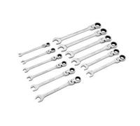 Blue Spot Ratchet Spanner Set 12PCE Flexible Open & Closed Ended Metric 8-19mm