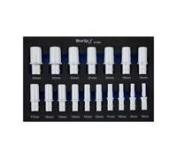 BlueSpot 17Pcs 3/8" Metric Deep Sockets Set 8-24mm Supplied in EVA Foam Tray