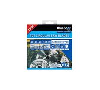 BlueSpot 184mm Circular Mitre Saw Blade 30mm Bore 25 20 16mm Rings 24 40 48T 3pc