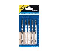 BlueSpot 19003 5 Piece HCS Clean Cut Jigsaw Blades For Wood (10 TPI)